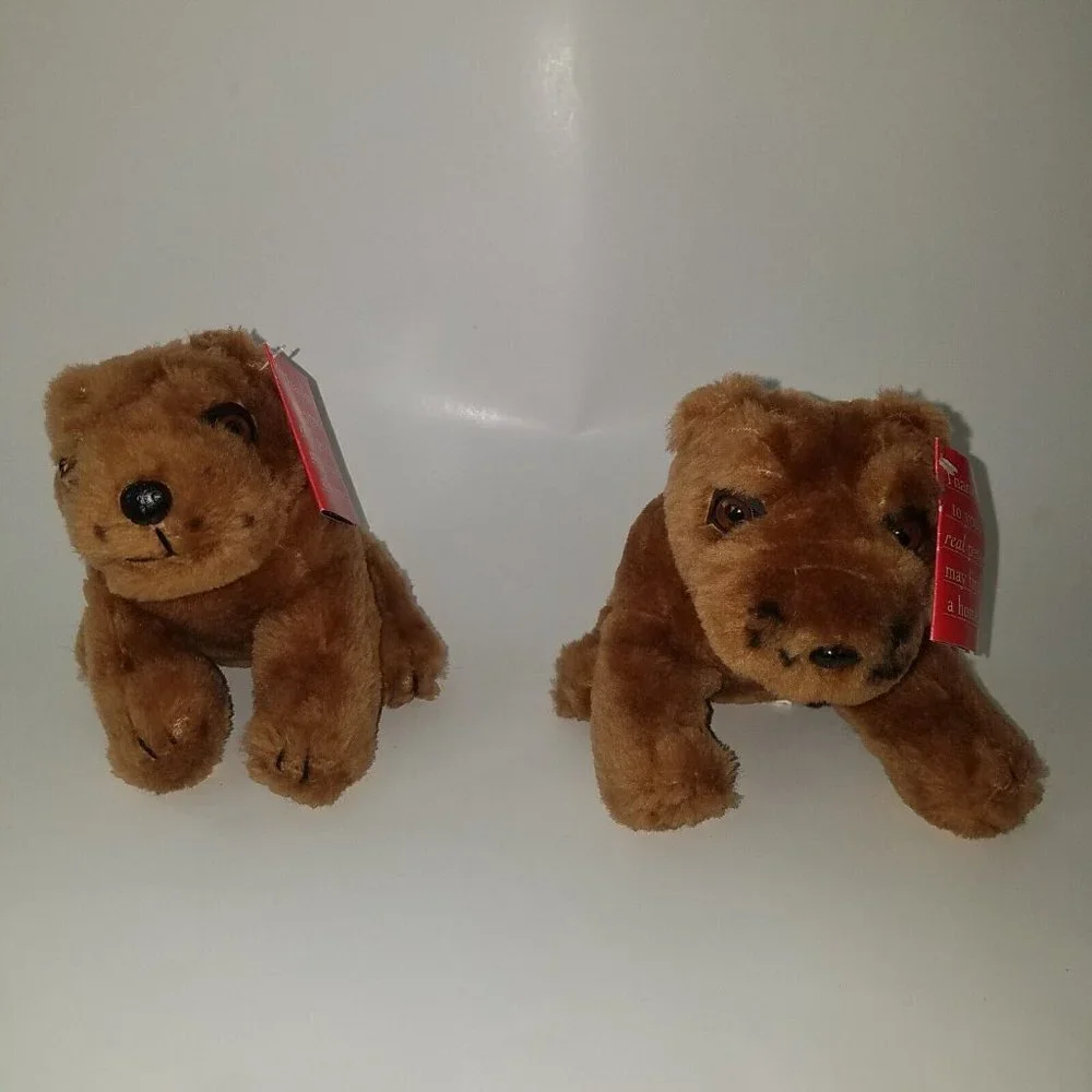 2 VTG 1996 Purina Pets For People Brown Puppy Dog Plush Lot 6